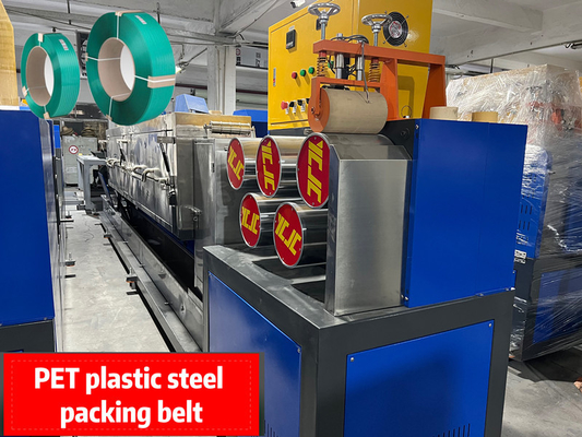 Ausrüstung für PET-Streifen, PET-Gürtel-Extrusionsleitung, PCL-Computer-Touchscreen-Steuerung, PET-Grün-Streifen