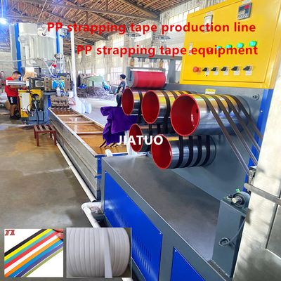 Lieferung 5-15 mm Einzel-Schnecken-PP-Umreifungsband-Produktionslinie PP-Umreifungsband-Ausrüstung PP-Extruder für SPS-Steuerungssystem