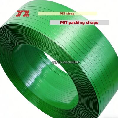Automatischer PET-Gürtel grüner 9 bis 25 mm PET-Verpackungsgürtel mit 100% PET-Flaschenflocken
