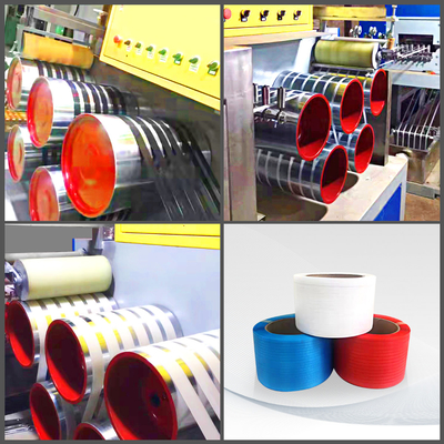 Automatische pp. gurten Band-Verdrängungs-Linie PLC-Steuer-Polyester pp. gurten die Herstellung der Maschine