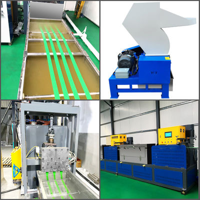 PET-Umreifungsband-Herstellungsmaschine 9–25 mm PET-Verpackungsband-Produktionsmaschine mit SPS-Steuerungssystem.