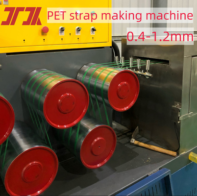 9-32 mm Breite 280 kg/h Kunststoff Pet Strap Herstellungsmaschine mit Aufstreichen und PLC-Steuerungssystem