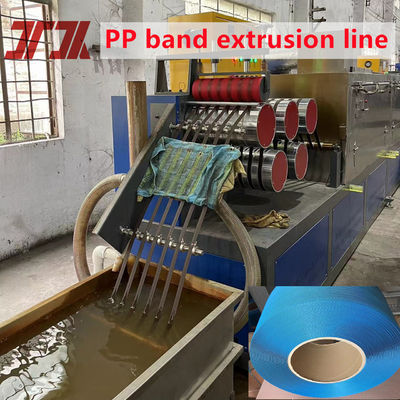Verstellbare Spannung PP-Streifen-Extrusionsleitung mit Doppelstation Wickelmachine