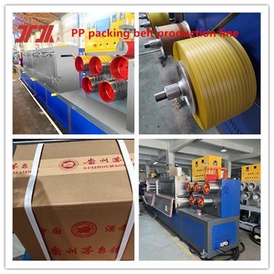 PLC-Steuerungssystem PP Verpackungsgürtel Extruder Produktionslinie mit Non-Stop-Wechselgerät Laufgeschwindigkeit 300m/Min