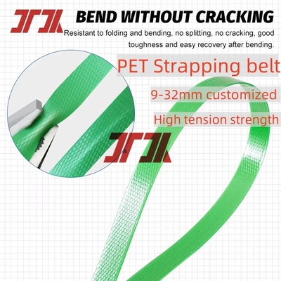 9-32 mm Pet Polyester Gürtel für die manuelle oder automatische Verpackung Grün Schwarz Prägung Toleranz ±0,04 mm