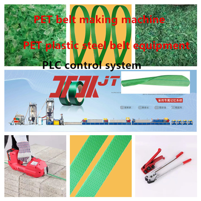 Verpackungsmaschinen 9-32 mm PET-Plastik-Stahlgürtel-Produktionslinie PET-Gürtelmachmaschine mit Ein-Schraub-Extruder