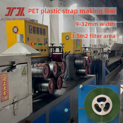 Produktion von PET-Streifen aus Kunststoff mit doppelter Ausgabe