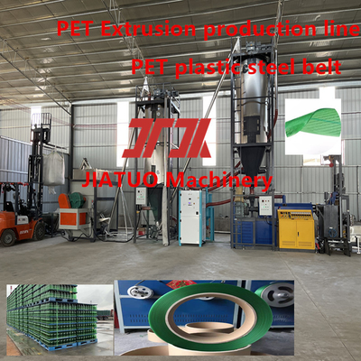 Verpackungsmaschinen 9-25mm PET-Kunststoffstahlband-Produktionslinie PET-Bandagierausrüstung mit 100% PET-Recyclingmaterial und Flaschenflocken