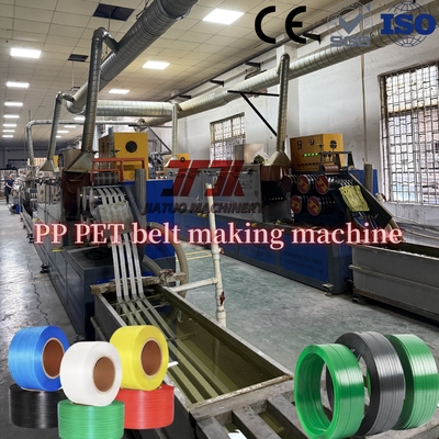 400-450 kg/h Kapazität PET-Bandherstellungsmaschine mit vollautomatischem Aufwickler und Herstellung von hochfestem PET-Band