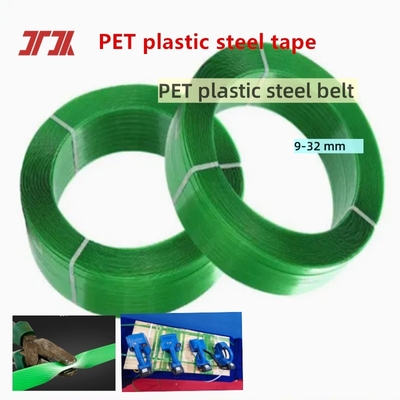 9-32 mm angepasstes Polyesterband Grünes PET-Kunststoff-Verpackungsgürtel
