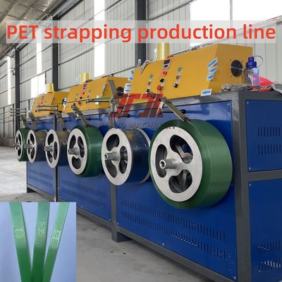 Hochgeschwindigkeit > 150 m/min Produktionslinie für PET-Streifen mit 9-32 mm Breite und automatischer Wicklung