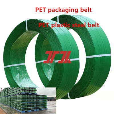 9-32 mm Breite Custom Green Pet Strapping Packing Belt für das Verpacken von Paletten