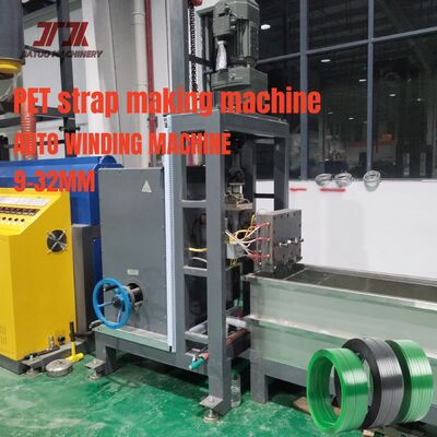 Maschine zur Herstellung von PET-Gürteln mit einer Breite von 9-32 mm mit Doppelstationswickler und einer Kapazität von 220-250 kg/h