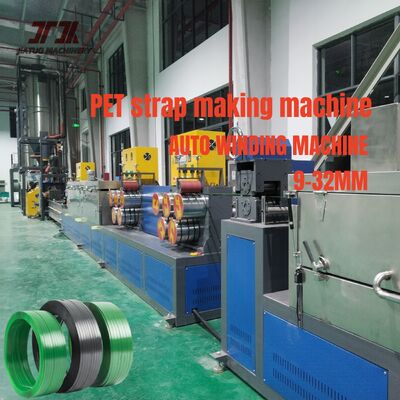 9-32mm PET-Gurt-Extrusionsmaschine mit SPS-Steuerung für recyceltes PET-Flaschen-Flockenmaterial