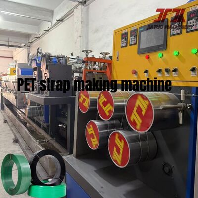 Automatische PET-Gürtelmacherei mit 220-250 kg/h Kapazität 9-32 mm Gürtelbreite mit 100% recyceltem PET-Flaschen-Flachmaterial
