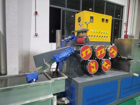 300KW 0,6mm PET-Streifen-Extrusionslinie Zwillingsschrauben-Streifenband zur Herstellung von recycelten PET-Streifen-Extrusionslinie