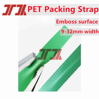 Strengspannung grün geprägter Pet-Polyester-Palettenband für die Frachtverpackung