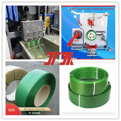Verpackungsmaschinen PET-Plastik-Stahlgürtel Produktionslinie PET-Gürtelherstellung Maschine für 9-32mm Breite