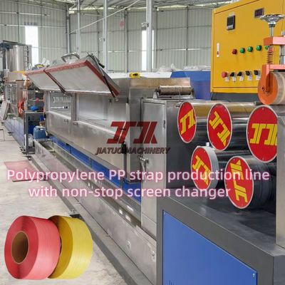 Einzelschraubende PP-Streifenband-Extrusionsmaschine Automatisches Zuführungssystem Vollautomatische PP-Streifenband-Herstellungslinie