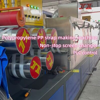 Verwenden Sie recycelte Materialien PP-Gürtelmachmaschine mit automatischem Bildschirmwechsel